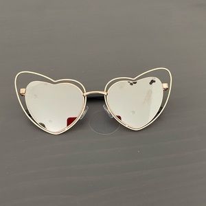 Betsey Johnson mirrored heart shaped sunglasses